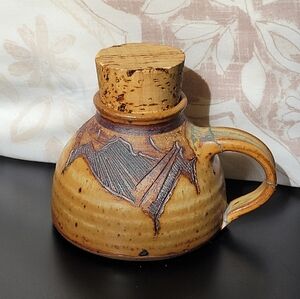 Vintage Stone Jug with Cork Signed "Cripple Creek"